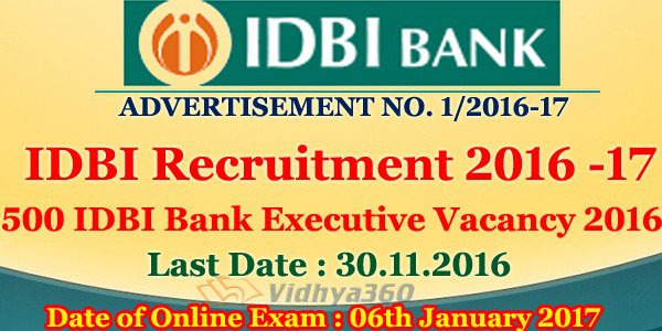 IDBI jobs for Executives