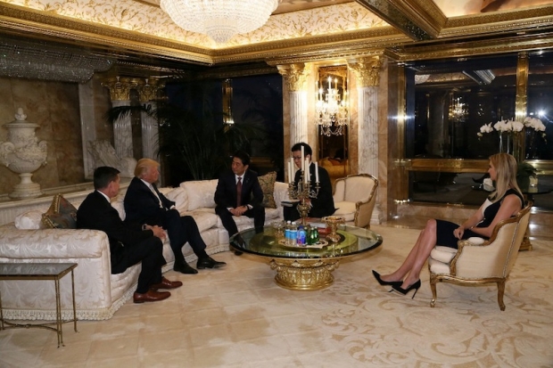 Ivanka with Trump talk to Japan PM