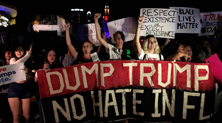 People protest against U.S. President-elect Donald Trump in Miami, Florida, U.S. November 11, 2016.  REUTERS/Javier GaleanoTEMPLATE OUT