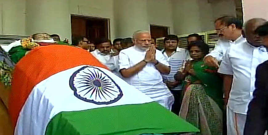 Modi visits Jaya -pays rich tributes