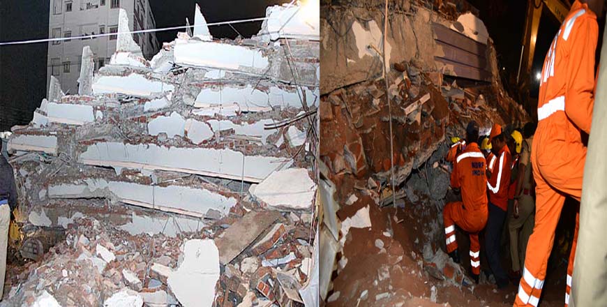 6 floors building collapses in city
