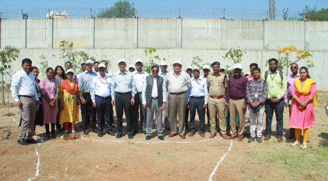 HMRL & L&TMRHL officers and staff at plantation programme at Uppal Metro Depot today.