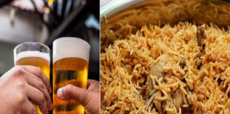 Beer with Biryani