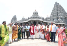 Brahmin fed members at Yadadri