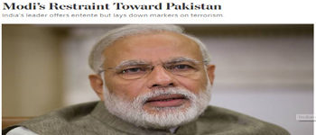 Modi’s Restraint Toward Pakistan