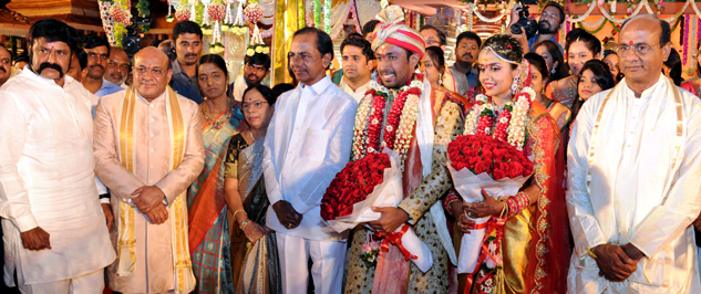  namasthe telangana cmd damodar rao son wedding ceremony..