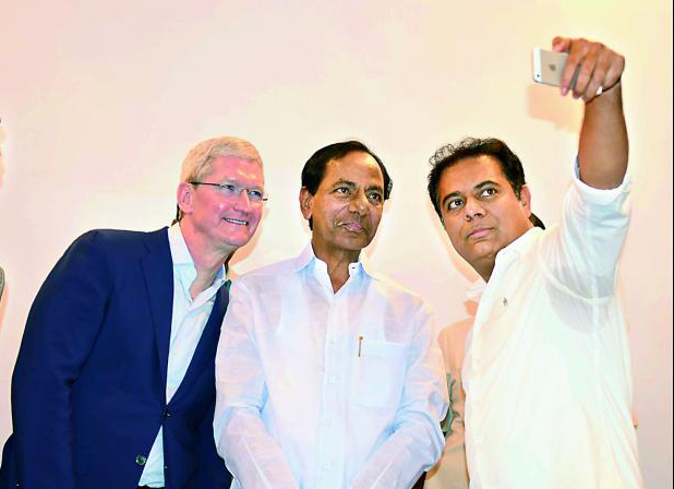 Minister KTR With Selfies 