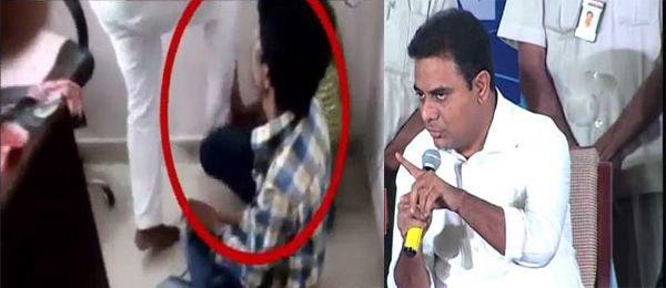 KTR angry over santhosh for cheating jobs