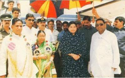 Jayalalithaa and three Telugu governors