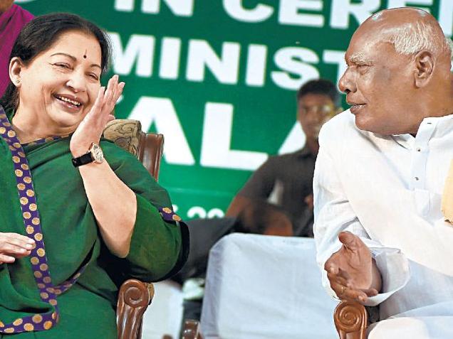 Jayalalithaa and three Telugu governors