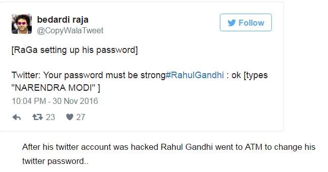 Rahuls twitter hacked