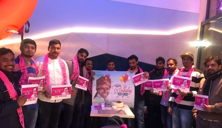 Grandly CM KCR Birthday Celebrations in Poland