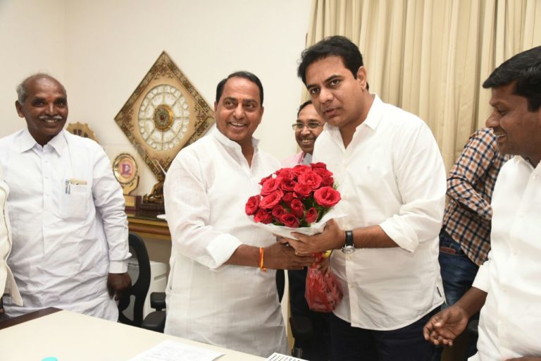 KTR Greets Minister A Indrakaran Reddy on His Birth day
