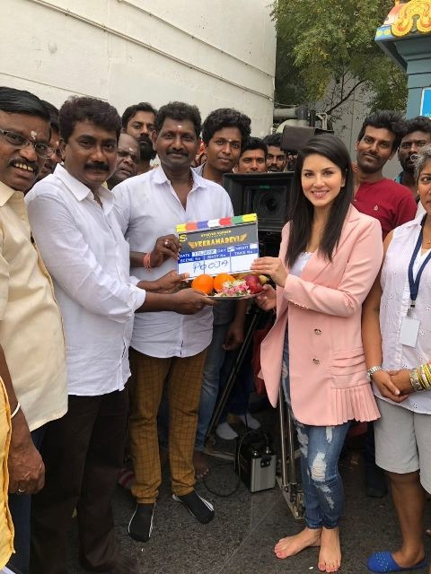 Sunny Leone .. Veera Mahadevi starts 