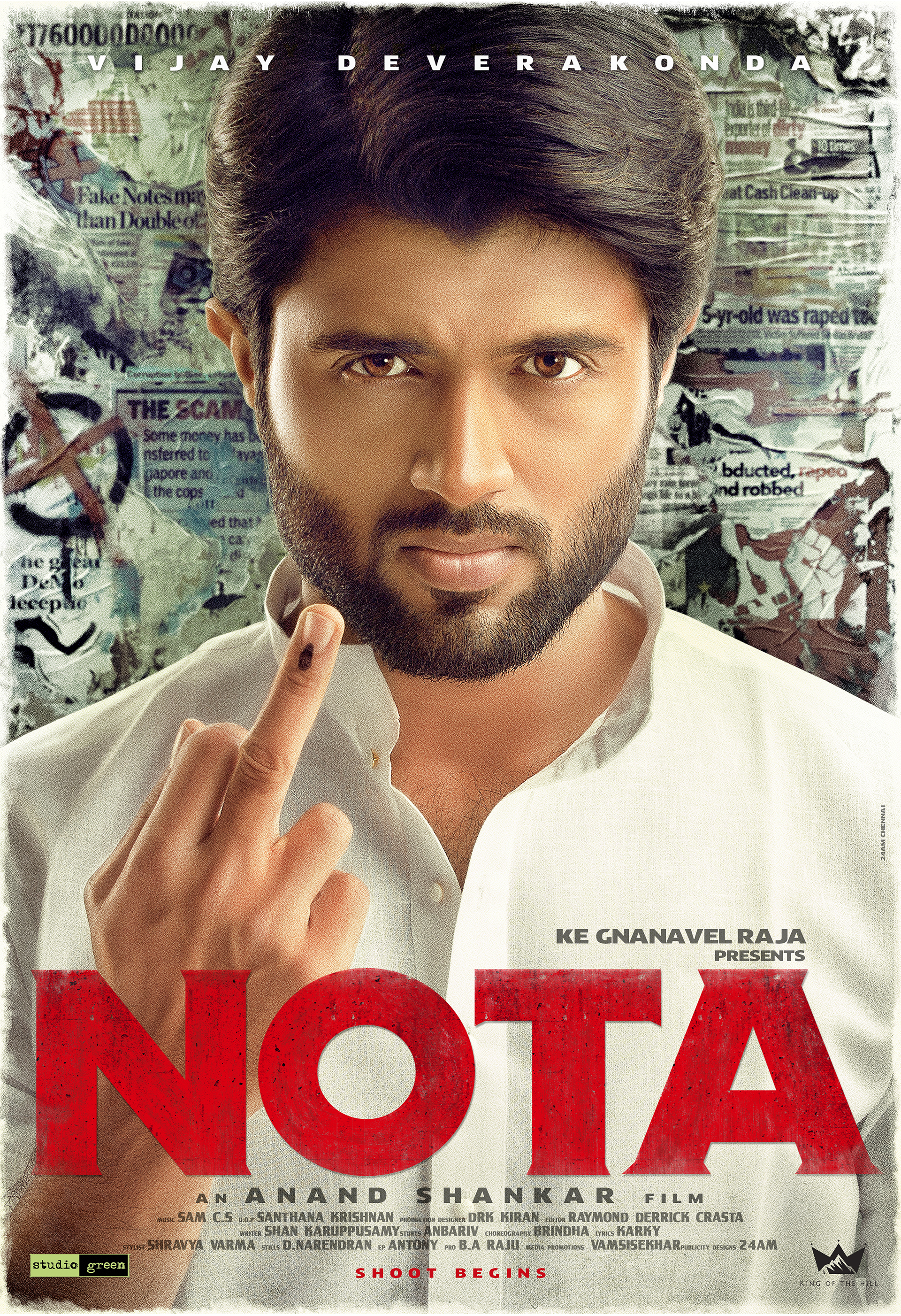   Vijay Deverakonda's Tamil debut titled NOTA:  first look poster released: 