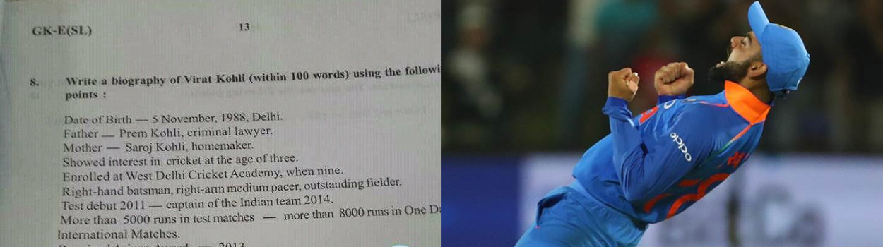 Question on Virat Kohli appears in West Bengal Class 10th Board ...