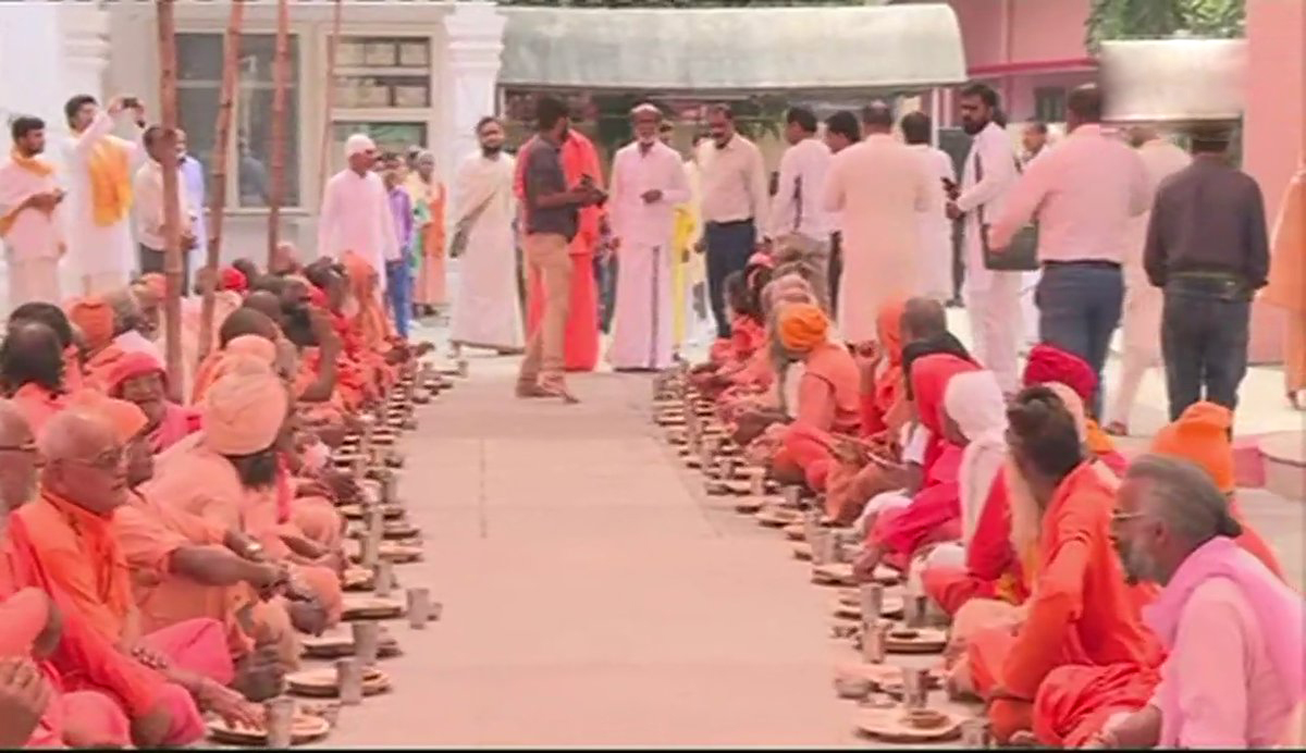 Rajinikanth meets saints at Swami Dayananda Ashram