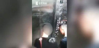 Two Young boys Pee In Elevator As Woman Tries To Block Camera