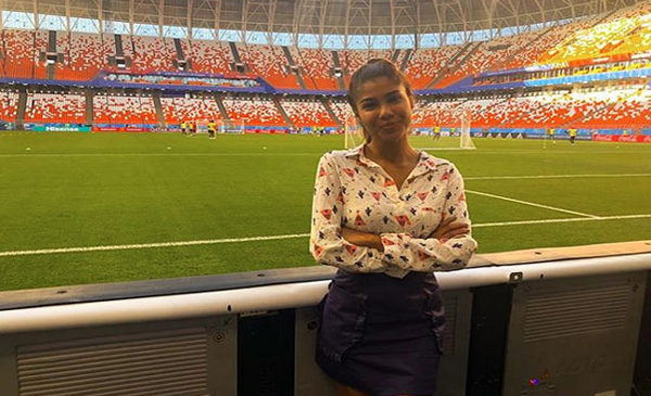 female World Cup reporter