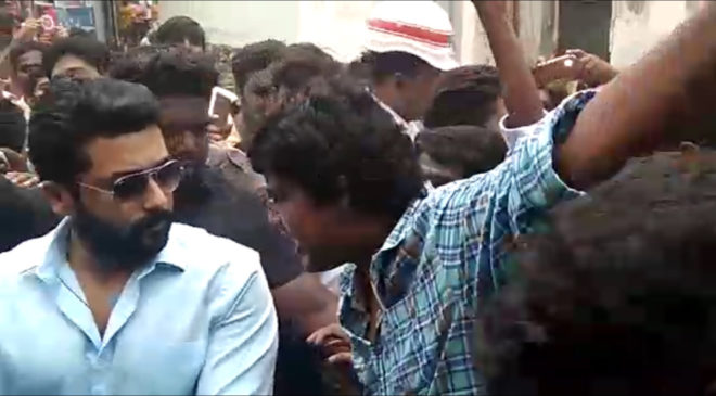 Suriya was mobbed by thousands of fans in Rajahmundry