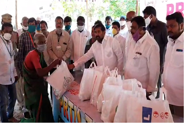 Jagadish Reddy Distributed Essential Goods to Poor