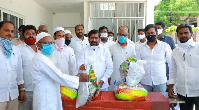 Jagadish Reddy Distributed Essential Goods to Poor