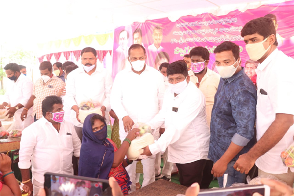 Minister Malla Reddy Distributed Essential Goods