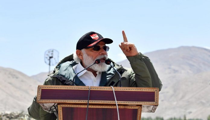 Prime Minister Narendra Modi addresses soldiers