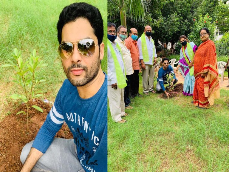 మొక్కలు నాటిన బుల్లి తెర నటుడు హర్ష చాగంటి