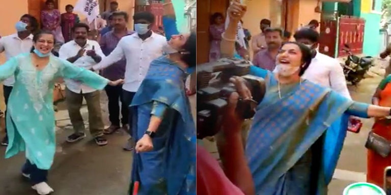 కమల్‌ కోసం.. అక్షర హాసన్, సుహాసిని చిందులు