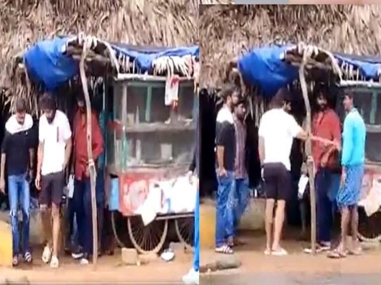 రోడ్డు పక్కన టిఫిన్‌ చేసిన బన్నీ.. వీడియో వైరల్‌