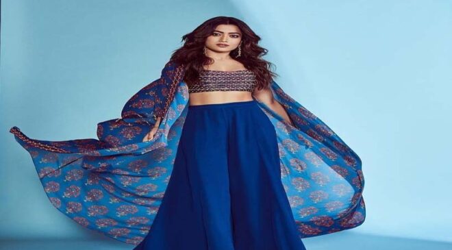 Actress Rashmika Mandanna Beauty in Blue