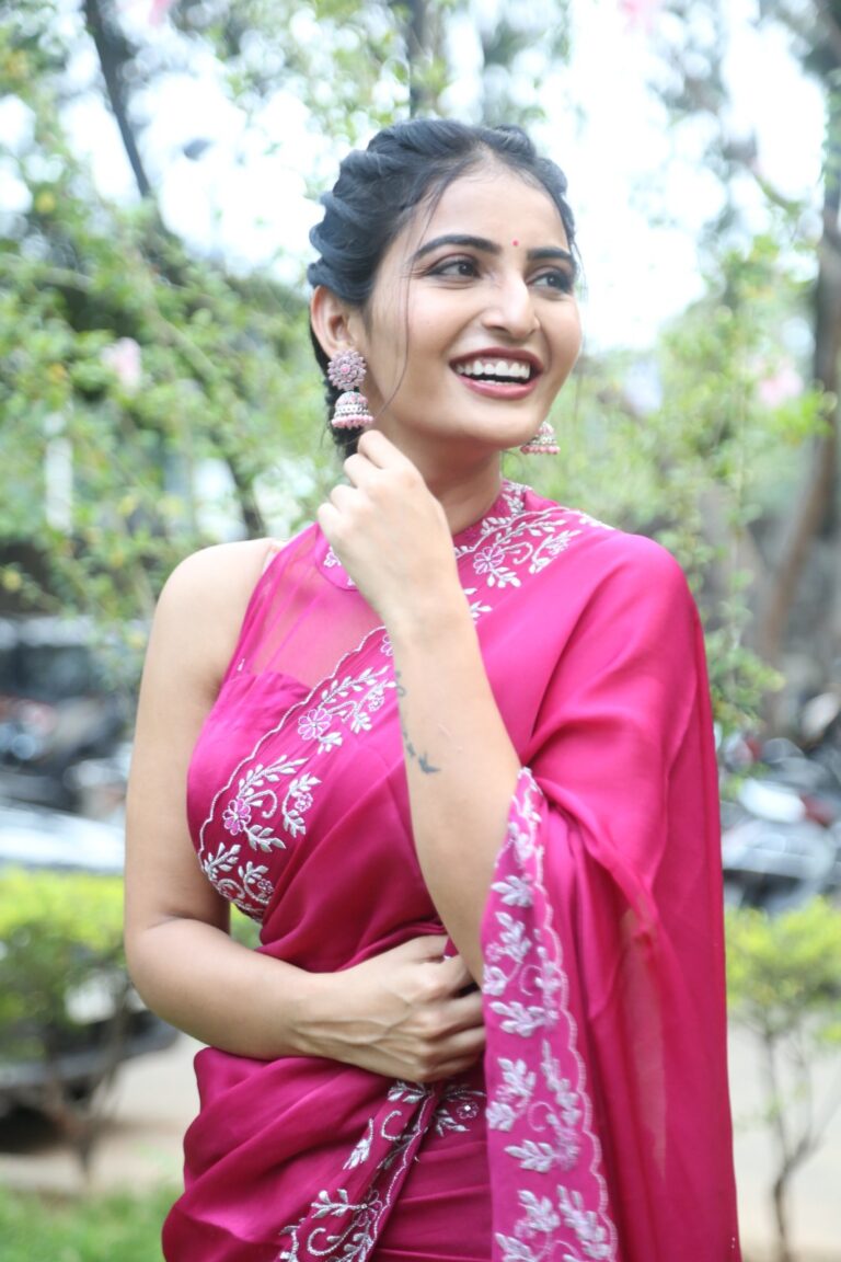 Ananya Nagalla Stunning at Pink Saree