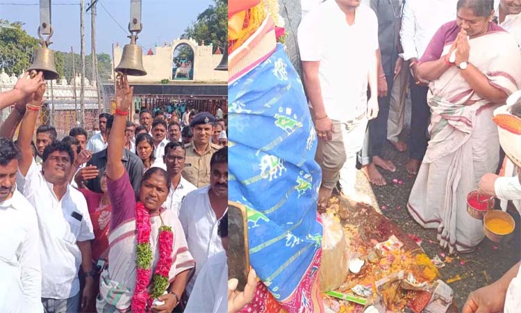 మినీ మేడారం జాతరలో మంత్రి సీతక్క