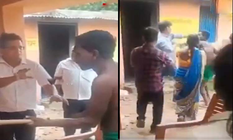 స్టూడెంట్స్‌ని కొట్టాడని టీచర్లపై దాడి