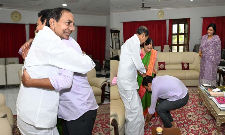 కేసీఆర్ ఆశీర్వాదం తీసుకున్న కేటీఆర్