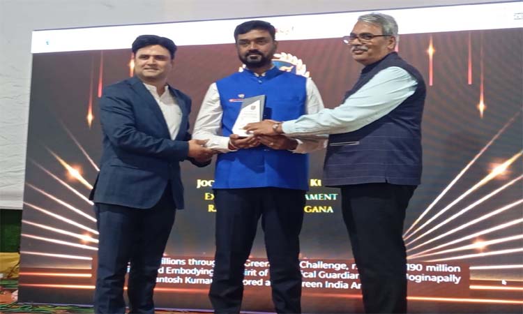 మాజీ ఎంపీ సంతోష్‌కు గ్రీన్ ఇండియా ఆర్కిటెక్ట్ పుర‌స్కారం